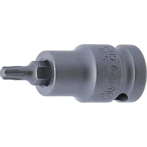 Douille à Embouts à Choc 55 mm - 12,5 mm (1/2), Profil Torx T27 - Résistante et Précise, Acier - D-Work (1/5)