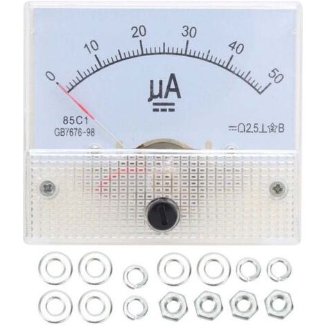 BARKBUSTERS Ampèremètre analogique 0-50 µA, panneau de courant 85C1, précision 2,5, pour testeur de mesure de circuit automatique (1/4)