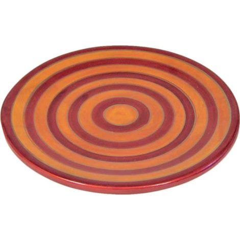 Orange gestreifter Keramikteller, Durchmesser 20 cm