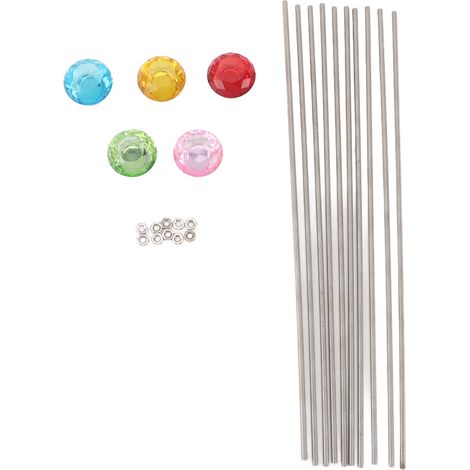 Kit de tuteurs de jardin perlés, tuteurs professionnels en acier inoxydable avec embouts en cristal pour fournitures de bricolage de jardinage extérieur (1/5)