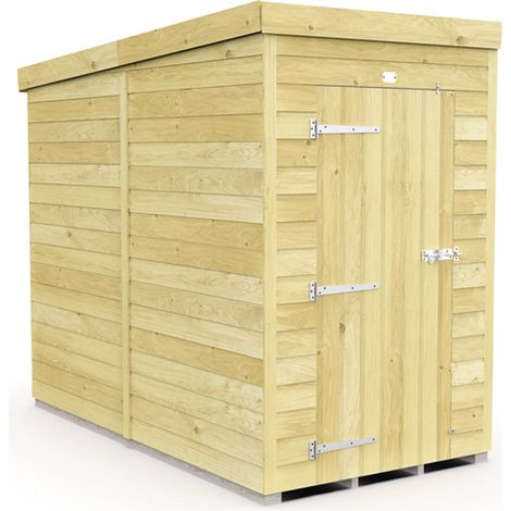 4 x 8 Feet Pent Shed - Single Door Without Windows - Wood - L231 x W127 x H201 cm