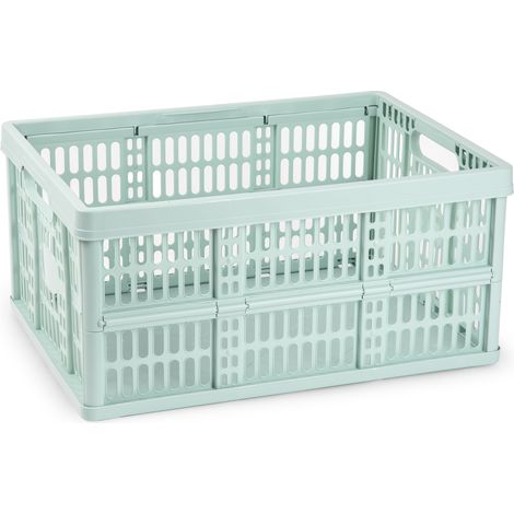 Caja plegable con asas plastico 32 Litros Verde claro (1/5)