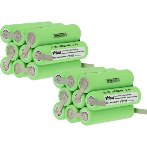 vhbw 2x batería compatible con Velux persiana claraboya y persianas enrollables, ventanas solares (2300 mAh, 10,8 V, NiMH)