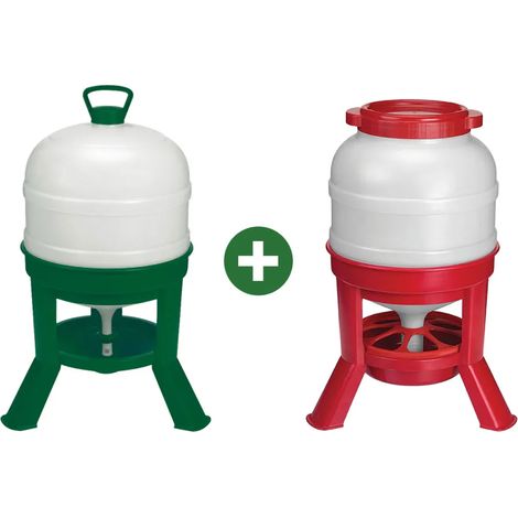 1 Abreuvoir 30L + 1 Mangeoire 23kg - sur pieds (1/5)