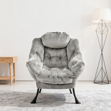 Fauteuil avec repose-pieds, fauteuil de relaxation avec accoudoirs, poche latérale et repose-jambes — Fauteuil de salon, fauteuil TV, fauteuil à oreilles pour salon, chambre ou bureau