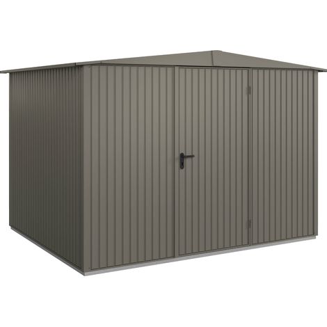 Hörmann Metall-Gerätehaus Berry Classic mit Satteldach Typ 3, 324 x 248 cm, quarzgrau, 8 m², 1-flüglige Tür (1/5)