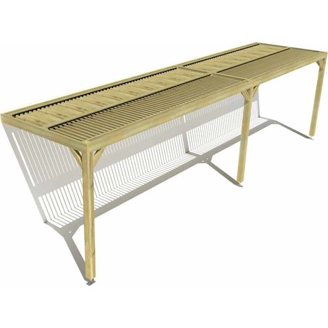 Pergola bois • 9m x 2m • adossée • sens largeur • lames orientables bioclimatiques incluses • livraison comprise (1/3)