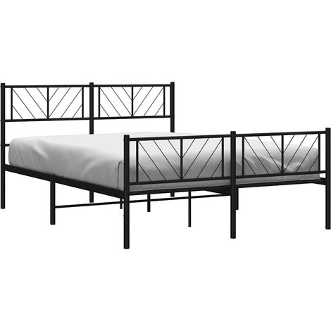 Estructura cama sin colchón con estribo metal negro 135x190 cm vidaXL (1/5)