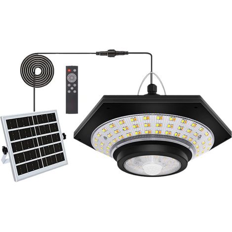 Lampe solaire d'intérieur et d'extérieur avec 228 LED, 1 000 lm, 5 modes de détection de mouvement, 3 températures de couleur, batterie 4 400 mAh pour allée, jardin, tonnelle, garage