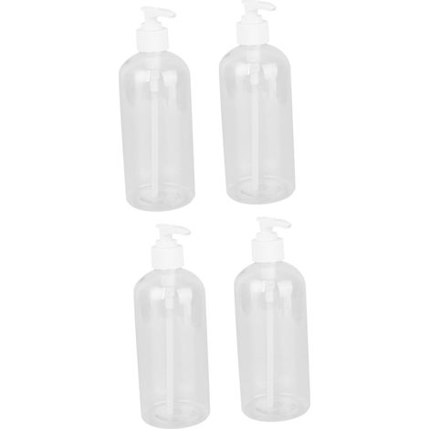 Lot de 4 Flacons Pompe 500Ml pour Shampoing et Lotion Distributeurs Cosmétiques en Pet Transparent Rechargeables et pour Salle de Bain et Voyage'Parent'-'- (1/5)