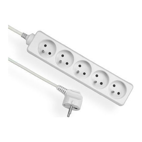 Verlängerungskabel mit Erdung, weiß, 5 Steckdosen, 1,5 m OMY 3x1 Elgotech EPS-501.5 (1/5)