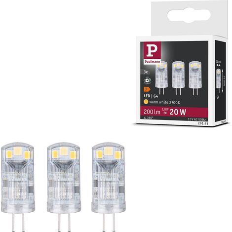 Standard 12V LED culot à ergots G4 pack de 3 3x200lm 3x1,8W 2700K Clair Ampoule (1/5)