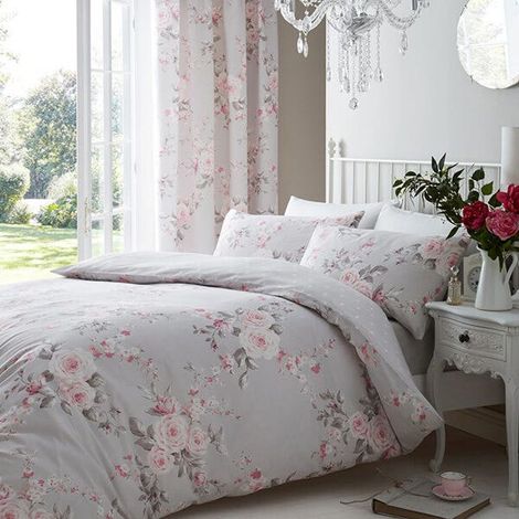 Catherine Lansfield Canterbury Super King Duvet Set Grey