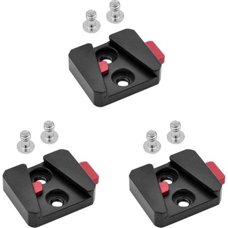 Set mit 3 universellen 1/4 V-Mount Schnellwechselplattenadaptern für Akkus, Einzelbasis, kompatibel mit allen PTZ-Kameras und anderen Kameras, schwarz. (1/4)