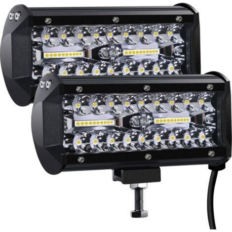 Phare de Travail LED 12V 300W 7'' Projecteur LED Voiture 12v Etanche IP67 Spot Flood Feux Antibrouillard LED 27,000lm Feux de Travail pour Voiture Camion Tracteur SUV Bateau(2 PCS) (1/5)