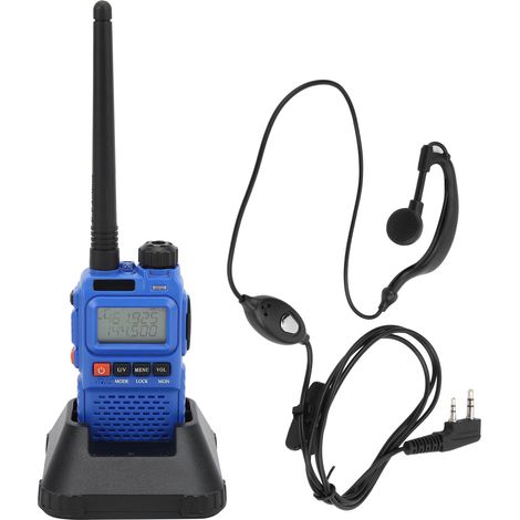 Tragbares Walkie-Talkie-Set mit LCD-Display, Headset und Kopfhörer, 100–240 V, blau, EU-Stecker, 100–240 V (1/5)