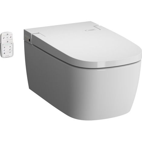 WC japonais lavant sans rebord – Technologie VitrAflush 2.0 – Chasse réglable 3 à 6L – Abattant avec ouverture automatique – Céramique antibactérienne