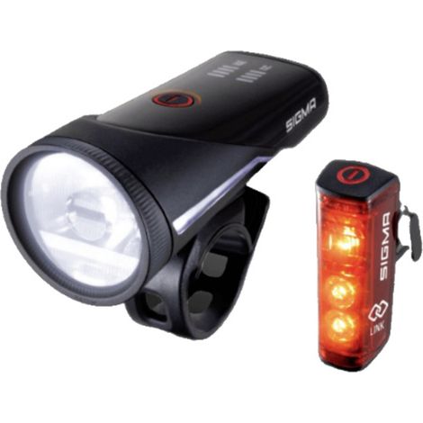 Sigma Kit d'éclairage de vélo Aura 100 Set w/ Blaze Link (silicone mount) LED à batterie noir (1/2)