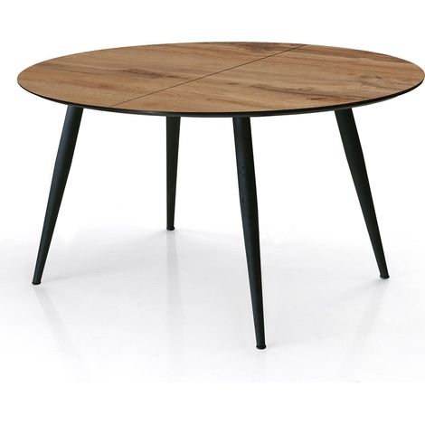Mesa extensible de madera y acero diseño moderno 110x150cm Dalton (1/5)