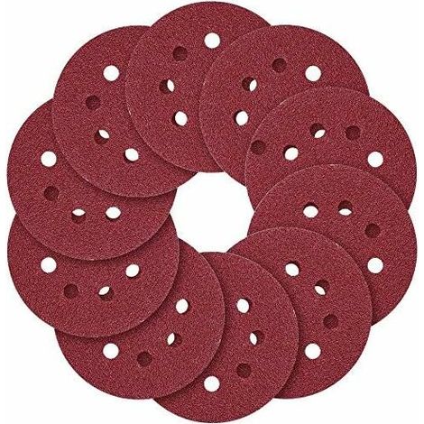 Meule, 5 (125 mm) Anse à 8 trous, 40 60 80 100 120 150 180 240 320 400 600 800 (paquet de 120) (1/5)