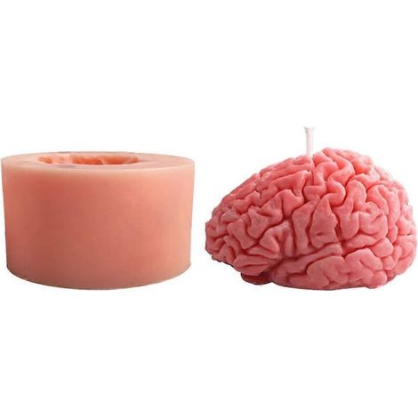 Moule à bougie en résine en forme de cerveau 3D, moule en silicone pour décorations d'Halloween à faire soi-même (1/5)