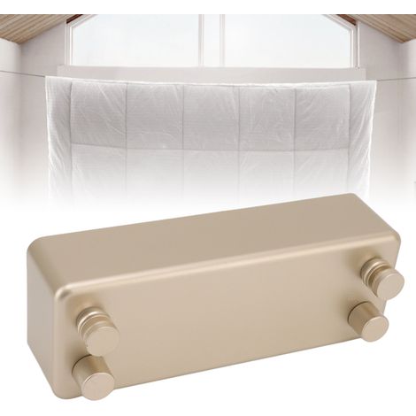 Corde à linge murale rétractable et dissimulée de 4,2 mètres, double corde, pour balcons et salles de bains d'hôtels, en fil d'acier inoxydable épais, couleur or. (1/5)