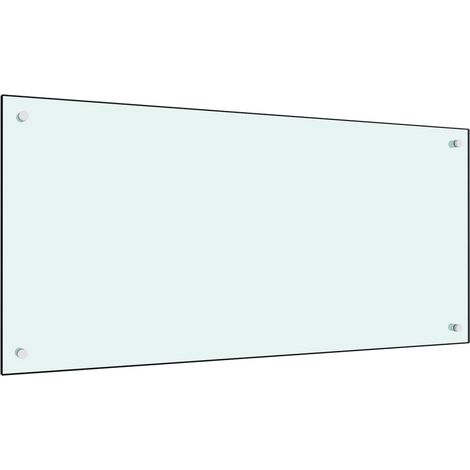 Crédence Cuisine Fond de hotte - Dosseret de cuisine Blanc 100 x 50 cm Verre trempé BV867648 - BonneVie