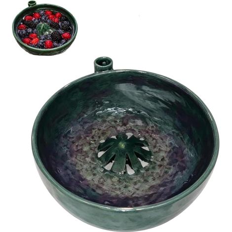 Bol de lavage automatique pour fruits et légumes en céramique avec drain, panier rotatif automatique pour un nettoyage rapide