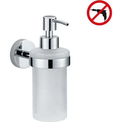Dispensador de jabón líquido para baño TESA SMOOZ sin necesidad de taladrar, se instala con adhesivo. (1/5)