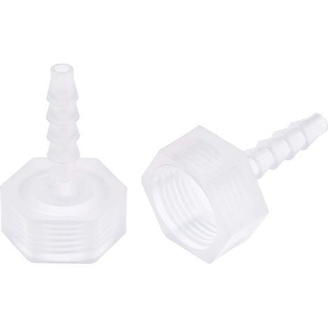 Raccord Cannelé Tuyau Polypropylène Coupleur 4mm Cannelé x G3/8 Femelle Filetage Tuyau Adaptateur Translucide 2Pcs (1/4)
