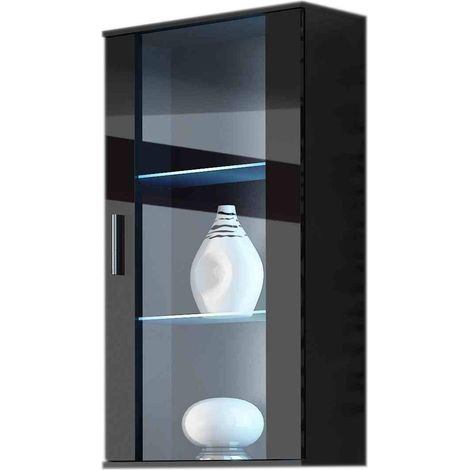 Cama FURNITURE Soho Hängevitrine – Schwarzglanz, Eleganz und Funktionalität (1/3)