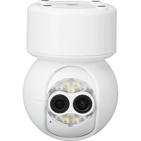 Caméra de surveillance intérieure WiFi sans fil, double objectif avec mise au point réglable, 1080P HD, alimentation 100-240V prise UE (1/5)