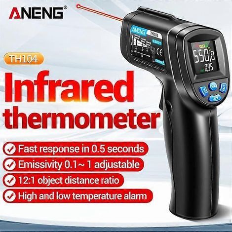 Thermomètre laser infrarouge TH104. -50 à 550 °C. mesure de température sans contact. avec écran VA inversé (1/5)