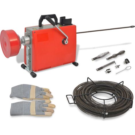 Máquina para limpieza de tuberías 250 W 15mx16mm 4,5mx9,5mm
