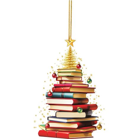 Ornement De Sapin De Noël - Livre En Papier Cartonné - Décoration Intérieure Et Véhicule - Lot De 1 Pièce (1/5)