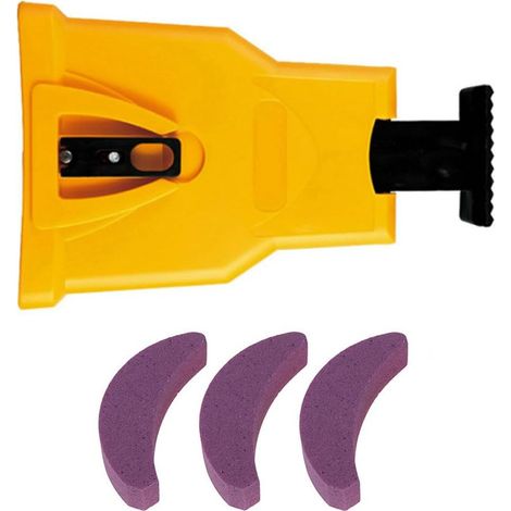 Pierre à aiguiser pour affûteur de tronçonneuse, outils rapides pour bûcherons et tondeuses à gazon - Kit complet avec 3 pierres - OUYLAF (1/5)