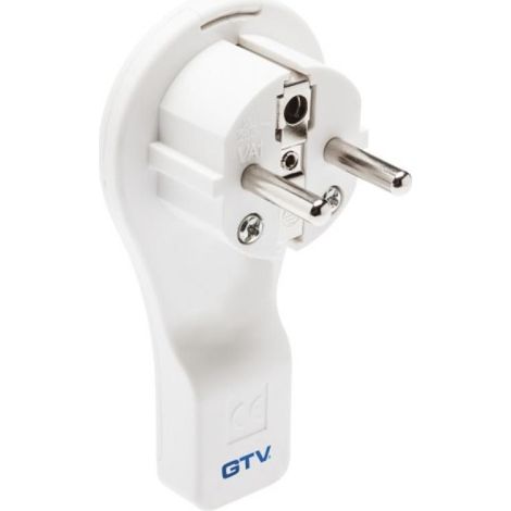 Fiche plate coudée blanche 16 A 250 V - V-VA1UNI-00