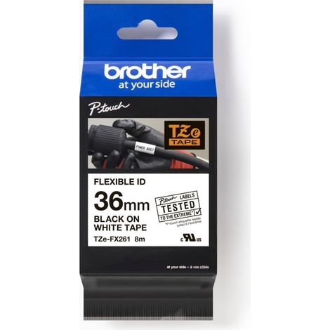 brother Beschriftungsband TZEFX261, 36mm, schwarz Druck/weiss Unterl., flexibel (TZe-FX261)