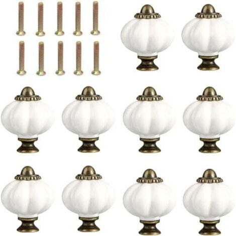 10 pomelli per mobili color zucca, 30 mm, maniglie per mobili con viti di montaggio, pomelli per cassetti in ceramica e lega di zinco, per mobili da cucina, camera da letto e soggiorno.
