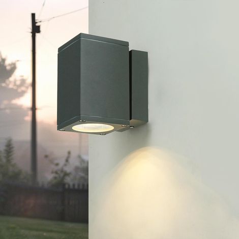 Außenlampe Wand Anthrazit IP54 Aluguss Wandleuchte außen Terrasse (1/5)