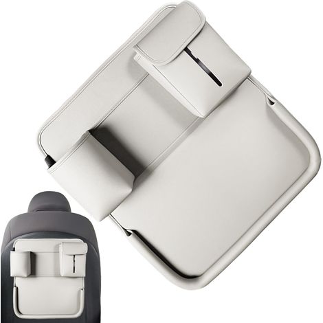 Organiseur de siège arrière de voiture - En cuir synthétique - Pliable - Multifonctionnel - Pour smartphone, clés, camion, SUV, camionnette, voyage, longs trajets en voiture, excursions en famille (1/5)