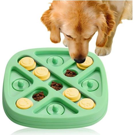 Jeu Intelligence Chien, Jeux Intelligence, Jouet Interactif Chien Occupation, Manger Lentement, Exercez Votre Odorat, pour Les Petits, Moyens et Grands Chiens (Vert) (1/5)