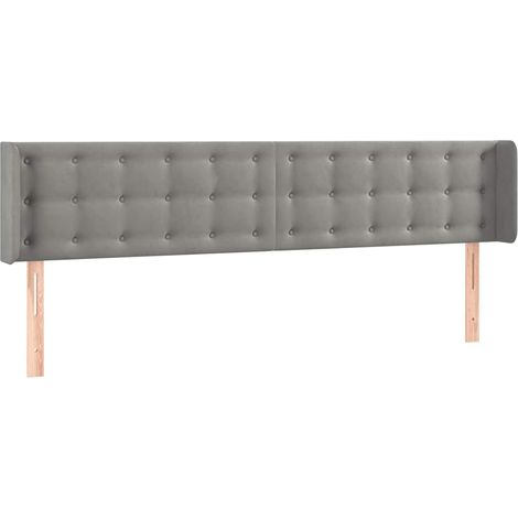 Maison Exclusive - Cabecero de terciopelo gris claro 163x16x78/88 (1/5)