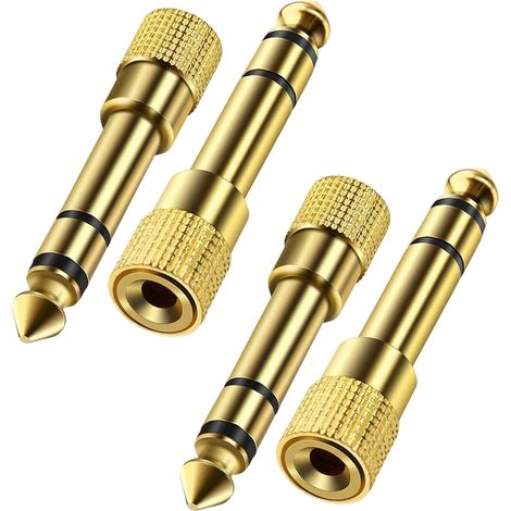 Adaptateur Audio Jack 3.5 mm vers 6.35 mm - Pour Casques, Instruments et Enceintes - Lot de 4 Pièces (1/5)