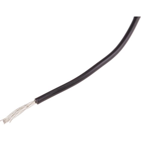 Câble pour environnement difficile RS PRO, 0,6 mm², 20 AWG, +105°C max, PVC Noir, 100m ( Prix pour Bobine de 100 Mètres )