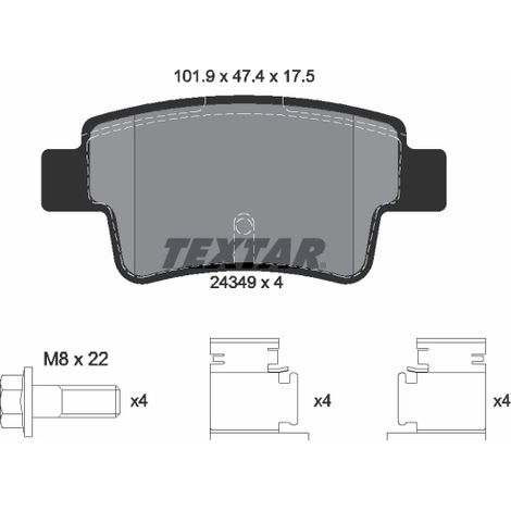 Kit de plaquettes de frein, frein à disque Textar 2434901 ABARTH 50902169