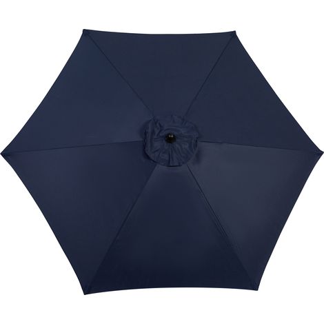Grand parapluie d'extérieur rectangulaire double face de 9 pieds avec manivelle (bleu marine) (sans base) (1/5)
