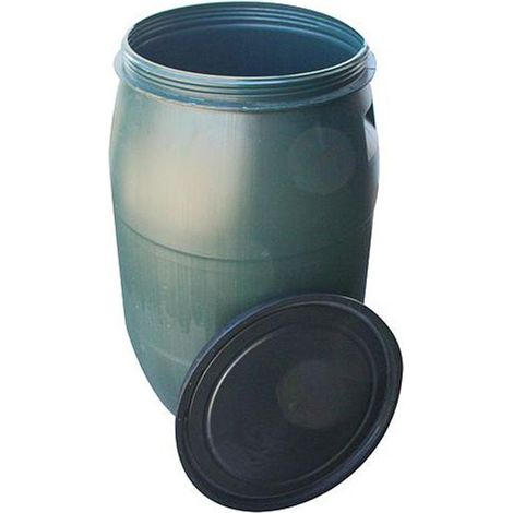 Fass Pannon Rainbarel 120 Liter 395 mm, Gewinde, grünes Fass für Regenwasser, HDPE