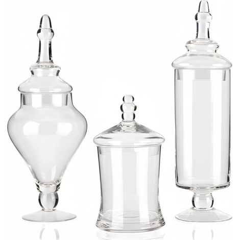 Lot de 3 boîtes de rangement en verre avec couvercle hermétique transparent pour aliments, idéales pour cuisine, garde-manger et buffet, capacité variable, facile à utiliser et design élégant (1/5)
