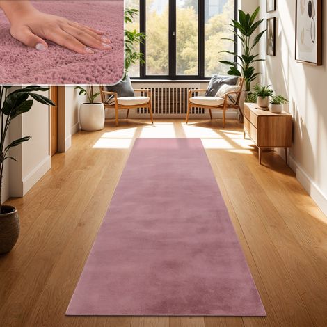 Paco Home Tappeto per Soggiorno in Finta Pelliccia Peluche Alto Pelo Morbido 60x90 cm, Viola Rosa